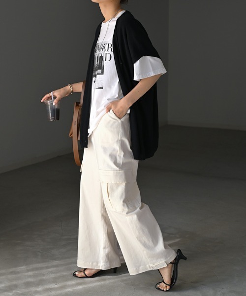 HUG.U（ハグユー）の「2wayカーゴパンツ（カーゴパンツ・レディース・ダークグレー/サンドベージュ/ブラック/カーキ/ホワイト・M/L/L(レギュラー丈)/M(トール丈)/L(トール丈)/M(レギュラー丈)）」の7枚目の写真