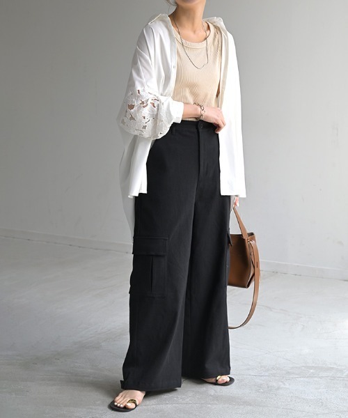 HUG.U（ハグユー）の「2wayカーゴパンツ（カーゴパンツ・レディース・ダークグレー/サンドベージュ/ブラック/カーキ/ホワイト・M/L/L(レギュラー丈)/M(トール丈)/L(トール丈)/M(レギュラー丈)）」の17枚目の写真