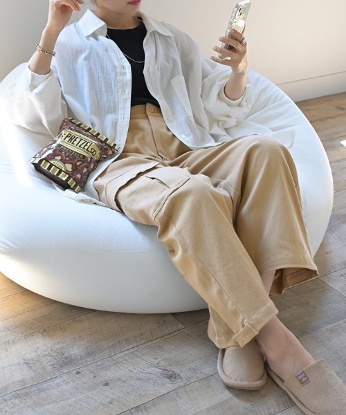 HUG.U（ハグユー）の「2wayカーゴパンツ（カーゴパンツ・レディース・ダークグレー/サンドベージュ/ブラック/カーキ/ホワイト・M/L/L(レギュラー丈)/M(トール丈)/L(トール丈)/M(レギュラー丈)）」の11枚目の写真