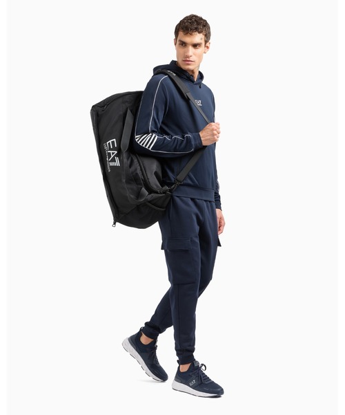 EMPORIO ARMANI EA7（エンポリオアルマーニイーエーセブン）の「【エンポリオ アルマーニ EA7】Core Identity フード付きスウェットシャツ テクニカルファブリック（スウェット・メンズ・ネイビー系・SMALL/MEDIUM/LARGE/X-LARGE/X-SMALL）」の4枚目の写真