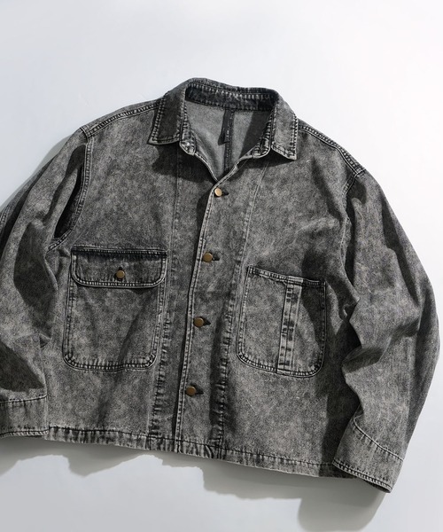 vintage like hard wash denim work jacket/ヴィンテージライク ハード