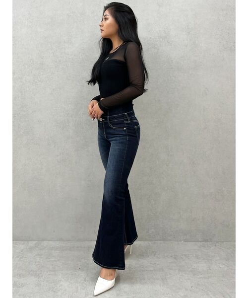 GYDA(ジェイダ)の「シースルーベアニットトップス(ニット/セーター・レディース・オフホワイト/ブラック・FREE)」の15枚目の写真