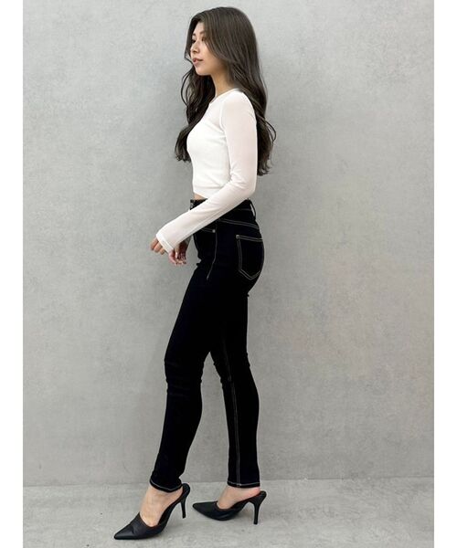 GYDA(ジェイダ)の「シースルーベアニットトップス(ニット/セーター・レディース・オフホワイト/ブラック・FREE)」の21枚目の写真