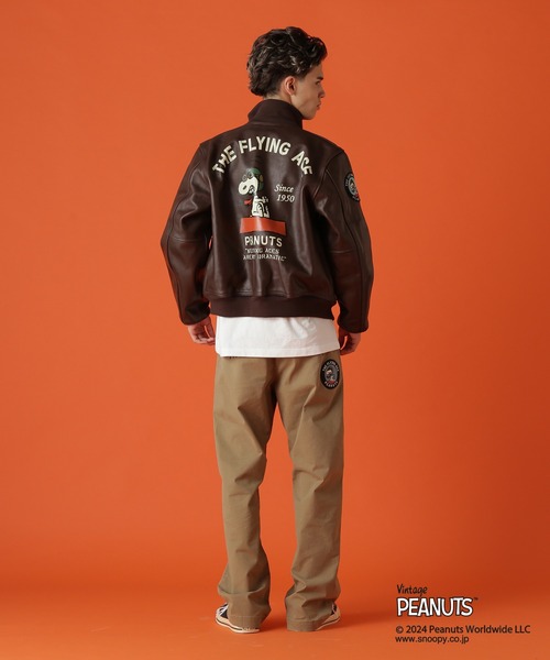 PEANUTS（ピーナッツ）の「《AVIREX × PEANUTS》A-1 "FLYING ACE" / A-1 "フライング エース" / ピーナッツ / アヴィレックス（ミリタリージャケット・メンズ・ダークブラウン・XX-LARGE/X-LARGE/LARGE/MEDIUM）」の5枚目の写真