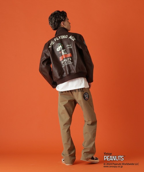 PEANUTS（ピーナッツ）の「《AVIREX × PEANUTS》A-1 "FLYING ACE" / A-1 "フライング エース" / ピーナッツ / アヴィレックス（ミリタリージャケット・メンズ・ダークブラウン・XX-LARGE/X-LARGE/LARGE/MEDIUM）」の9枚目の写真
