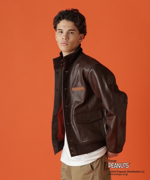 PEANUTS（ピーナッツ）の「《AVIREX × PEANUTS》A-1 "FLYING ACE" / A-1 "フライング エース" / ピーナッツ / アヴィレックス（ミリタリージャケット・メンズ・ダークブラウン・XX-LARGE/X-LARGE/LARGE/MEDIUM）」の10枚目の写真