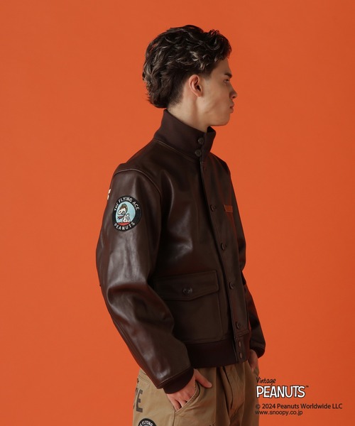 PEANUTS（ピーナッツ）の「《AVIREX × PEANUTS》A-1 "FLYING ACE" / A-1 "フライング エース" / ピーナッツ / アヴィレックス（ミリタリージャケット・メンズ・ダークブラウン・XX-LARGE/X-LARGE/LARGE/MEDIUM）」の18枚目の写真
