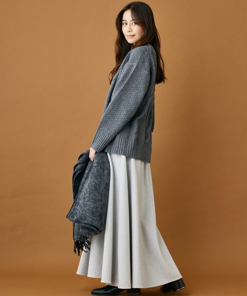 INED CLARO（イネドクラロ）の「ハンドウーヴンコットンアクリルショール（マフラー・レディース・チャコールグレー/ブルー・フリー）」の10枚目の写真