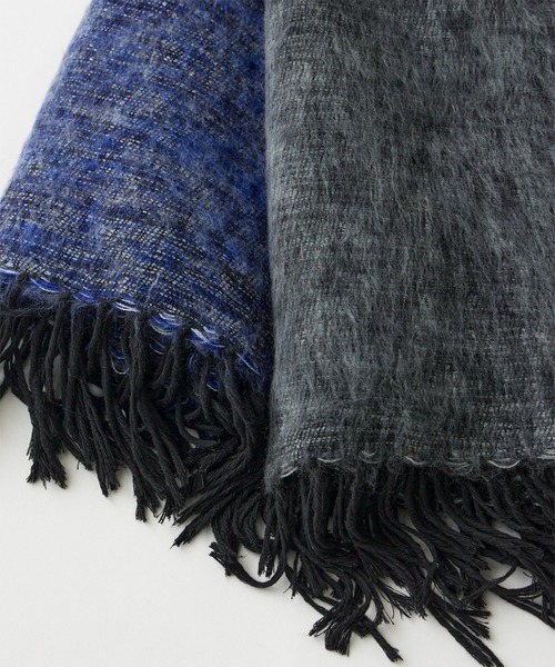 INED CLARO（イネドクラロ）の「ハンドウーヴンコットンアクリルショール（マフラー・レディース・チャコールグレー/ブルー・フリー）」の16枚目の写真