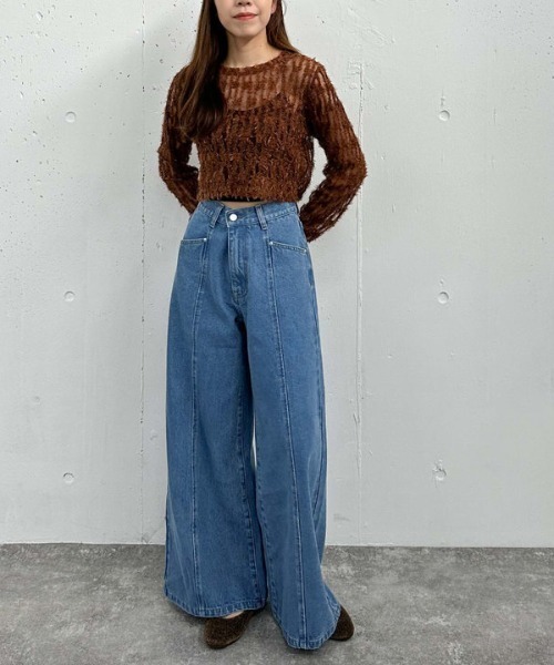 archives(アルシーヴ)の「チュールフェザーTOPS(Tシャツ/カットソー・レディース・アイボリー/ブラック/ブラウン・MEDIUM)」の11枚目の写真