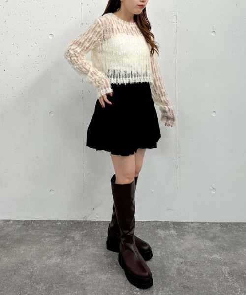 archives(アルシーヴ)の「チュールフェザーTOPS(Tシャツ/カットソー・レディース・アイボリー/ブラック/ブラウン・MEDIUM)」の17枚目の写真