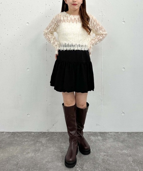 archives(アルシーヴ)の「チュールフェザーTOPS(Tシャツ/カットソー・レディース・アイボリー/ブラック/ブラウン・MEDIUM)」の19枚目の写真