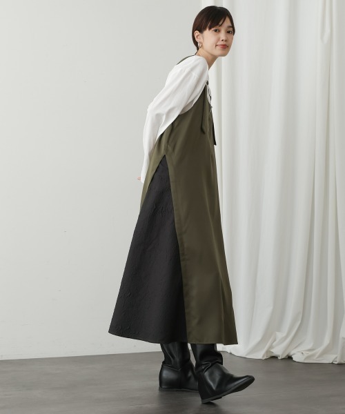 Bou Jeloud ジャンパースカート　カーキ　美品☆ Bou Jeloud ジャンパースカート カーキ 美品 再お値下げ