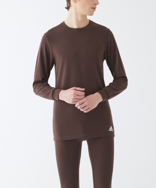 adidas(アディダス)の「adidas/アディダス クルーネックロングスリーブ ワンポイントロゴ 吸湿発熱(インナーウェア/肌着・メンズ・ブラック/ブラウン系その他・LARGE/MEDIUM)」の2枚目の写真