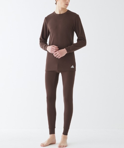 adidas(アディダス)の「adidas/アディダス クルーネックロングスリーブ ワンポイントロゴ 吸湿発熱(インナーウェア/肌着・メンズ・ブラック/ブラウン系その他・LARGE/MEDIUM)」の3枚目の写真