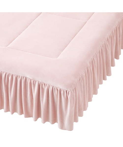 【セール】WARMY アルガンオイル加工 フリル ベッドパッド シングル ピンク（寝具）｜Francfranc（フランフラン）