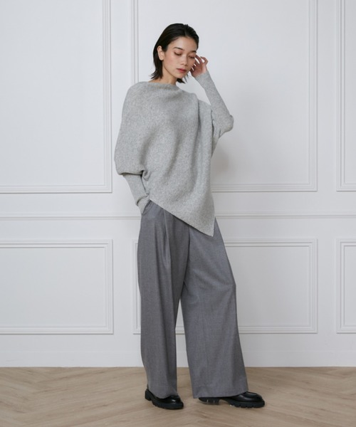 YVON（イヴォン）の「イレギュラーヘムニット【セットアップ対応】（ニット/セーター・レディース・サックスブルー/グレー・9号）」の4枚目の写真