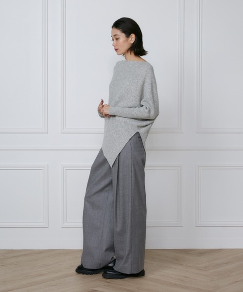 YVON（イヴォン）の「イレギュラーヘムニット【セットアップ対応】（ニット/セーター・レディース・サックスブルー/グレー・9号）」の5枚目の写真