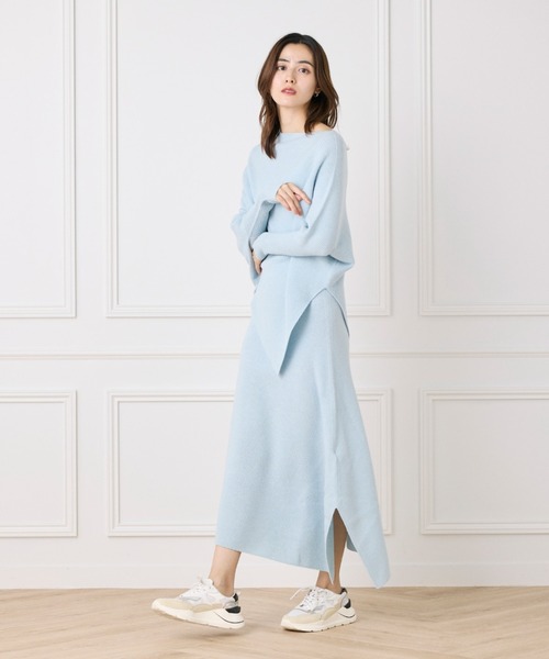 YVON（イヴォン）の「イレギュラーヘムニット【セットアップ対応】（ニット/セーター・レディース・サックスブルー/グレー・9号）」の9枚目の写真