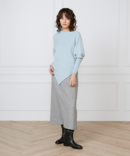 YVON（イヴォン）の「イレギュラーヘムニット【セットアップ対応】（ニット/セーター・レディース・サックスブルー/グレー・9号）」の10枚目の写真