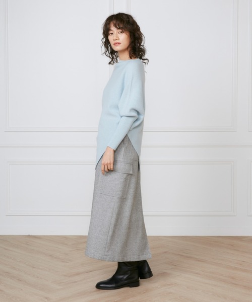 YVON（イヴォン）の「イレギュラーヘムニット【セットアップ対応】（ニット/セーター・レディース・サックスブルー/グレー・9号）」の13枚目の写真