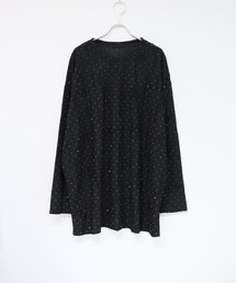 Tシャツ/カットソー（ブラック/黒色系・ビジュー）ファッション