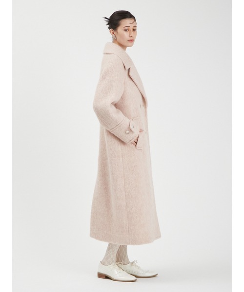 FURFUR（ファーファー）の「ロングウールブレンドコート（チェスターコート・レディース・ピンク/オフホワイト/グレー・FREE）」の9枚目の写真