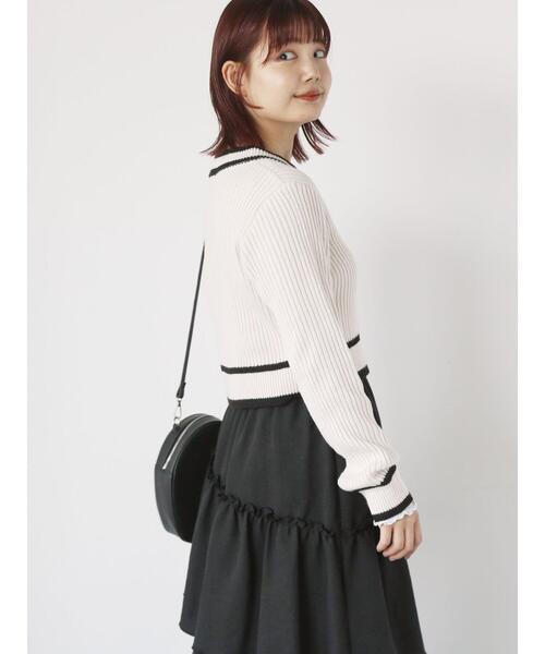 ehka sopo（エヘカソポ）の「ラインジップカーディガン（カーディガン/ボレロ・レディース・レッド/キナリ/ブラック・F）」の21枚目の写真