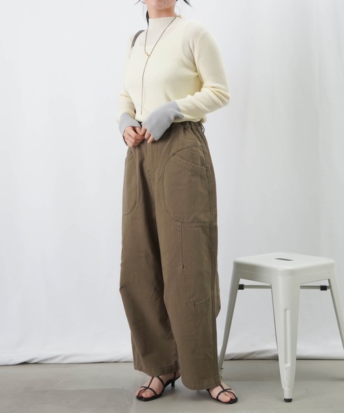 LUCA/LADY LUCK LUCA（ルカ/レディラックルカ）の「LC/LLL リブカラーブロッキングボトルネックニット（ニット/セーター・レディース・ピンク/ブラック/アイボリー・FREE）」の8枚目の写真