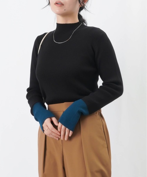 LUCA/LADY LUCK LUCA（ルカ/レディラックルカ）の「LC/LLL リブカラーブロッキングボトルネックニット（ニット/セーター・レディース・ピンク/ブラック/アイボリー・FREE）」の18枚目の写真