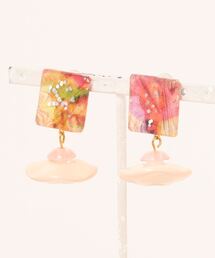 【joesstyle】*Glass Earrings*リバティ×ビンテージパーツのイヤリング(MA)