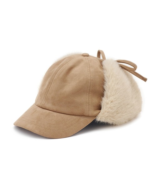 ROPE' PICNIC（ロペピクニック）の「2WAY/フェイクスエードフライトキャップ（キャップ・レディース・ブラック/ベージュ・FREE）」の3枚目の写真