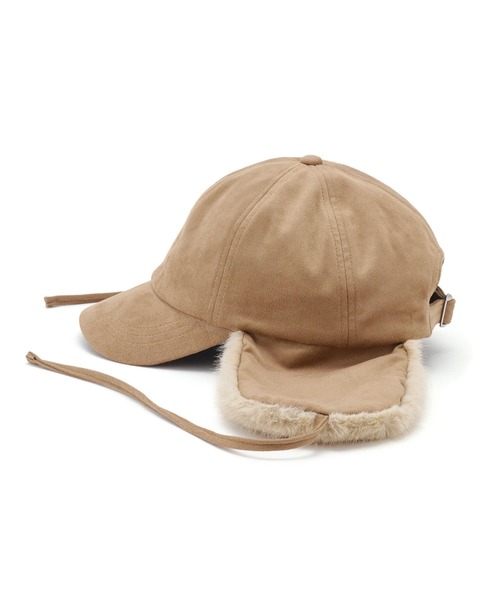 ROPE' PICNIC（ロペピクニック）の「2WAY/フェイクスエードフライトキャップ（キャップ・レディース・ブラック/ベージュ・FREE）」の4枚目の写真
