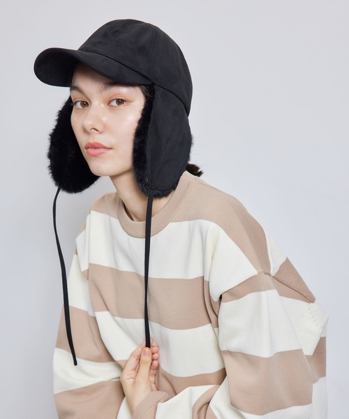 ROPE' PICNIC（ロペピクニック）の「2WAY/フェイクスエードフライトキャップ（キャップ・レディース・ブラック/ベージュ・FREE）」の18枚目の写真