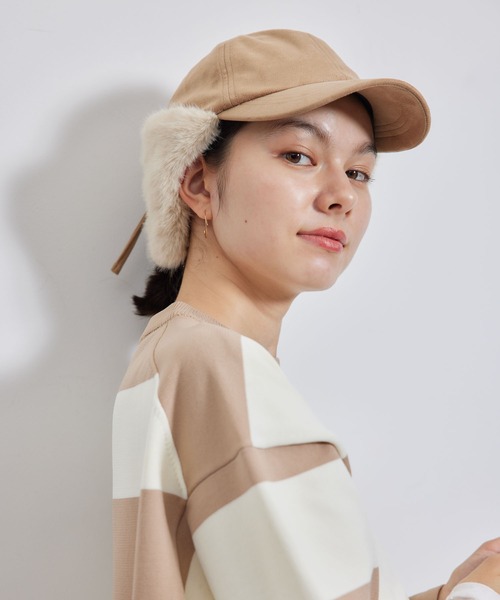 ROPE' PICNIC（ロペピクニック）の「2WAY/フェイクスエードフライトキャップ（キャップ・レディース・ブラック/ベージュ・FREE）」の19枚目の写真