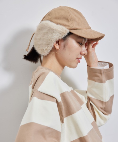 ROPE' PICNIC（ロペピクニック）の「2WAY/フェイクスエードフライトキャップ（キャップ・レディース・ブラック/ベージュ・FREE）」の20枚目の写真