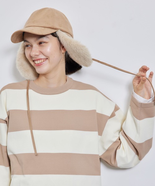 ROPE' PICNIC（ロペピクニック）の「2WAY/フェイクスエードフライトキャップ（キャップ・レディース・ブラック/ベージュ・FREE）」の21枚目の写真