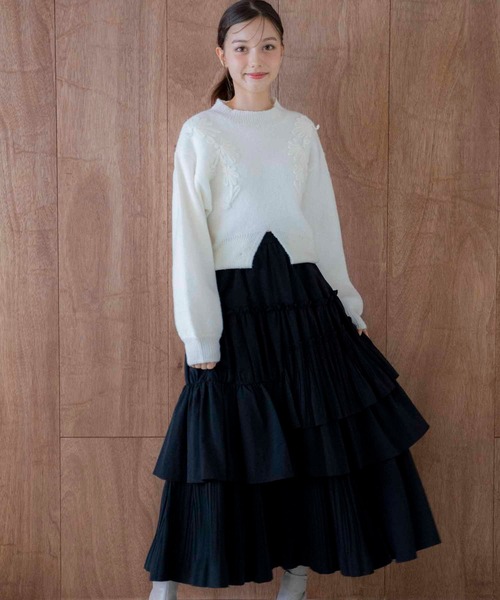 NOELA(ノエラ)の「コード刺繍ニット(ニット/セーター・レディース・ボルドー/ブラック/オフホワイト・フリー)」の15枚目の写真