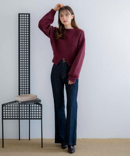 NOELA(ノエラ)の「コード刺繍ニット(ニット/セーター・レディース・ボルドー/ブラック/オフホワイト・フリー)」の20枚目の写真