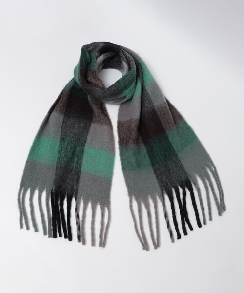 SHIPS（シップス）の「【WEB限定】SHIPS:〈洗濯機可能〉ボリューム マフラー (ブロックチェック)（マフラー・メンズ・ブラック/ブラウン/グリーン・ONE SIZE）」の11枚目の写真