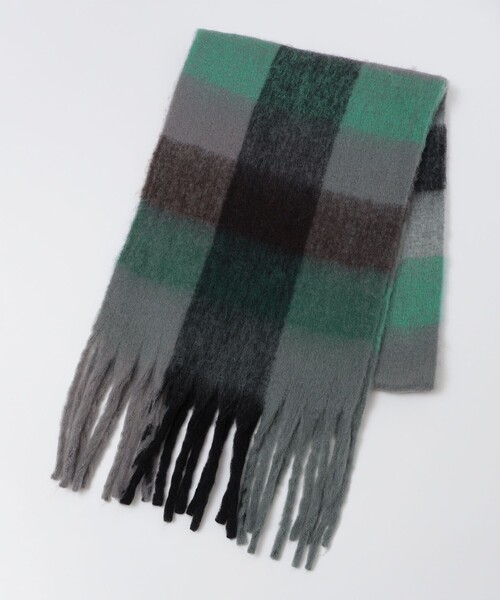 SHIPS（シップス）の「【WEB限定】SHIPS:〈洗濯機可能〉ボリューム マフラー (ブロックチェック)（マフラー・メンズ・ブラック/ブラウン/グリーン・ONE SIZE）」の12枚目の写真