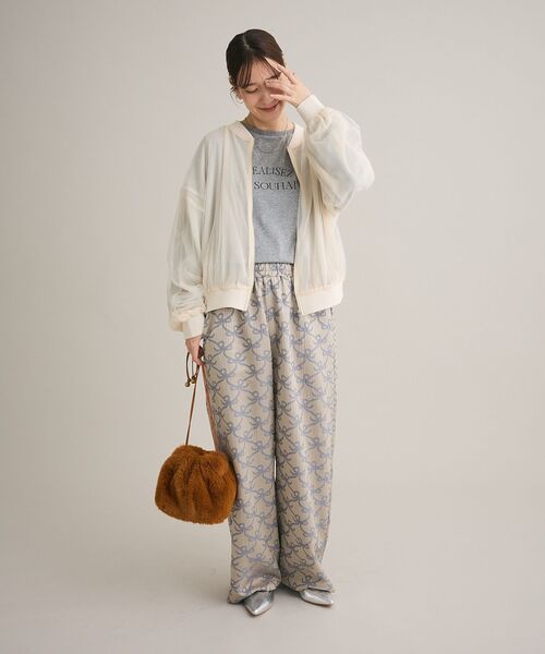 Sugar spoon（シュガースプーン）の「・SUGAR SPOON リボンジャカードパンツ（その他パンツ・レディース・ブラウン/ベージュ/チャコールグレー・FREE）」の7枚目の写真