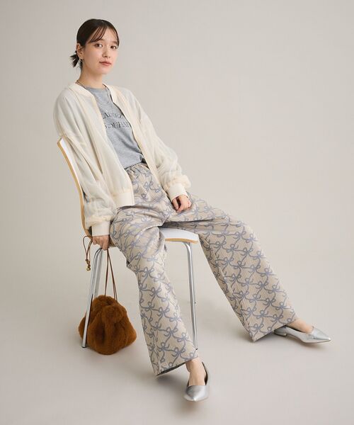 Sugar spoon（シュガースプーン）の「・SUGAR SPOON リボンジャカードパンツ（その他パンツ・レディース・ブラウン/ベージュ/チャコールグレー・FREE）」の8枚目の写真