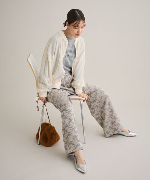 Sugar spoon（シュガースプーン）の「・SUGAR SPOON リボンジャカードパンツ（その他パンツ・レディース・ブラウン/ベージュ/チャコールグレー・FREE）」の9枚目の写真