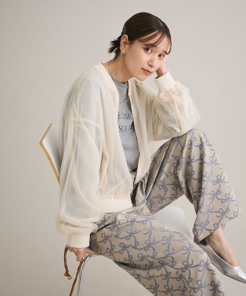 Sugar spoon（シュガースプーン）の「・SUGAR SPOON リボンジャカードパンツ（その他パンツ・レディース・ブラウン/ベージュ/チャコールグレー・FREE）」の11枚目の写真