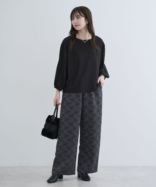 Sugar spoon（シュガースプーン）の「・SUGAR SPOON リボンジャカードパンツ（その他パンツ・レディース・ブラウン/ベージュ/チャコールグレー・FREE）」の19枚目の写真