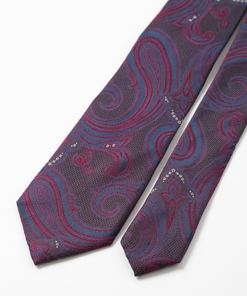 CROWDED CLOSET(クラウデッドクローゼット)の「配色ペイズリー柄ネクタイ(ネクタイ・メンズ・オレンジ/ボルドー/パープル/ネイビー・FREE)」の7枚目の写真