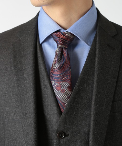 CROWDED CLOSET(クラウデッドクローゼット)の「配色ペイズリー柄ネクタイ(ネクタイ・メンズ・オレンジ/ボルドー/パープル/ネイビー・FREE)」の10枚目の写真