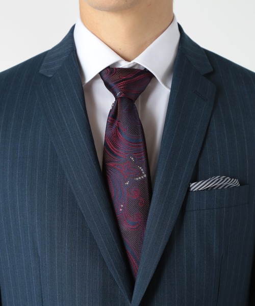 CROWDED CLOSET(クラウデッドクローゼット)の「配色ペイズリー柄ネクタイ(ネクタイ・メンズ・オレンジ/ボルドー/パープル/ネイビー・FREE)」の11枚目の写真