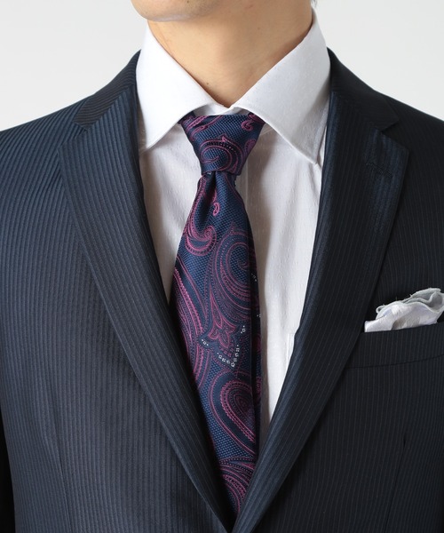 CROWDED CLOSET(クラウデッドクローゼット)の「配色ペイズリー柄ネクタイ(ネクタイ・メンズ・オレンジ/ボルドー/パープル/ネイビー・FREE)」の12枚目の写真